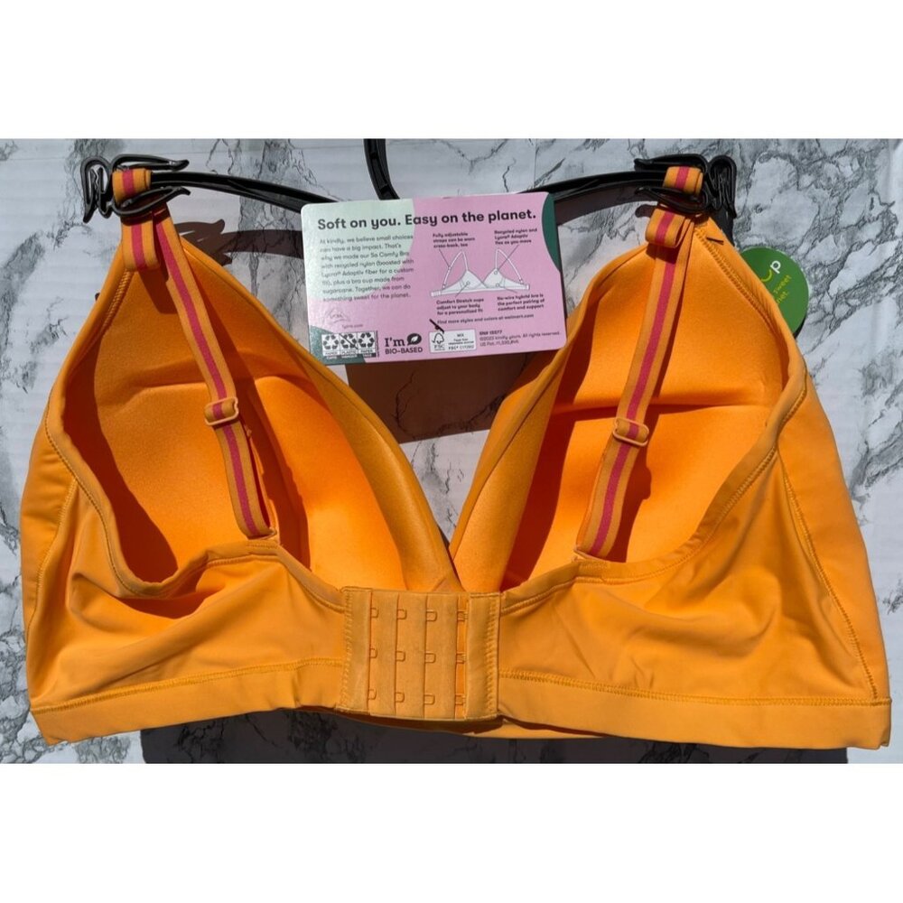 Kindly Yours Sustainable So Comfy Bra XXXL Blazing Orange Recycled Nylon - Picture 3 of 9